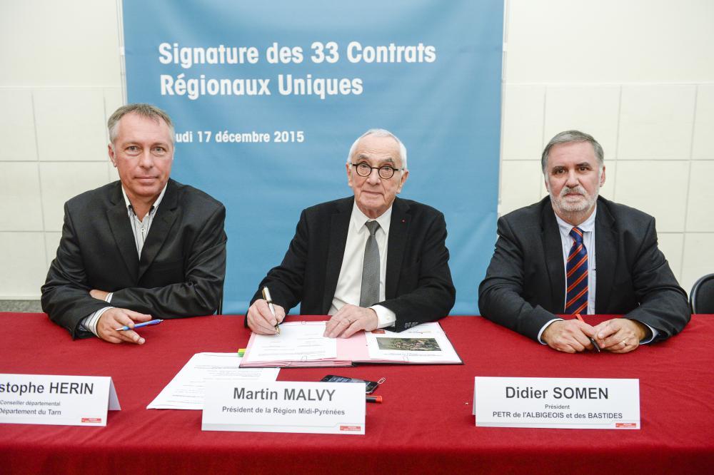 Signature Contrat Unique Région Pôle Territorial Albigeois Bastides 17/12/15